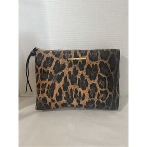 Steve Madden Animal Leopard Cheetah Print Clutch Bag Black Brown